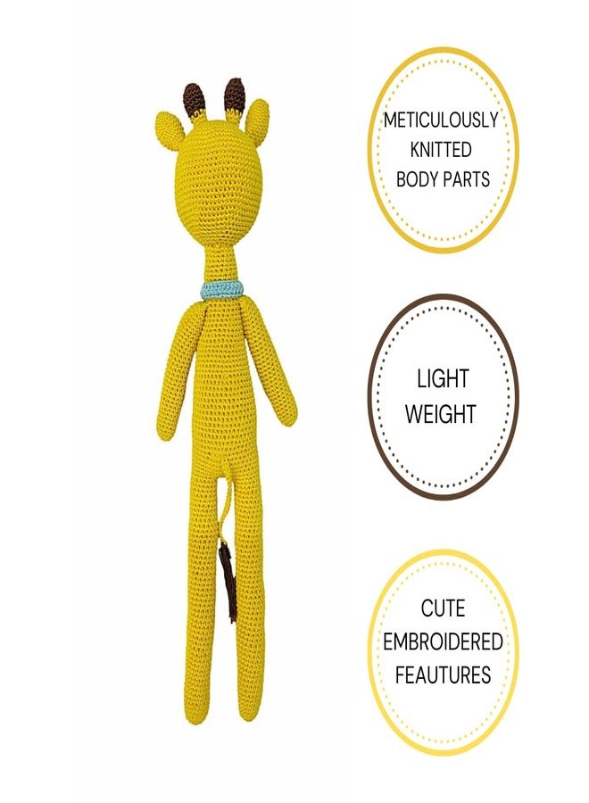 Happy Threads | Handmade Crochet Slim Giraffe,Harry, Perfect size to cuddle, stuffed cotton animals,Best soft toys for Boys & Girls, Eco-friendly and sustainable decor and gifting items(BIS certified) - Image 3